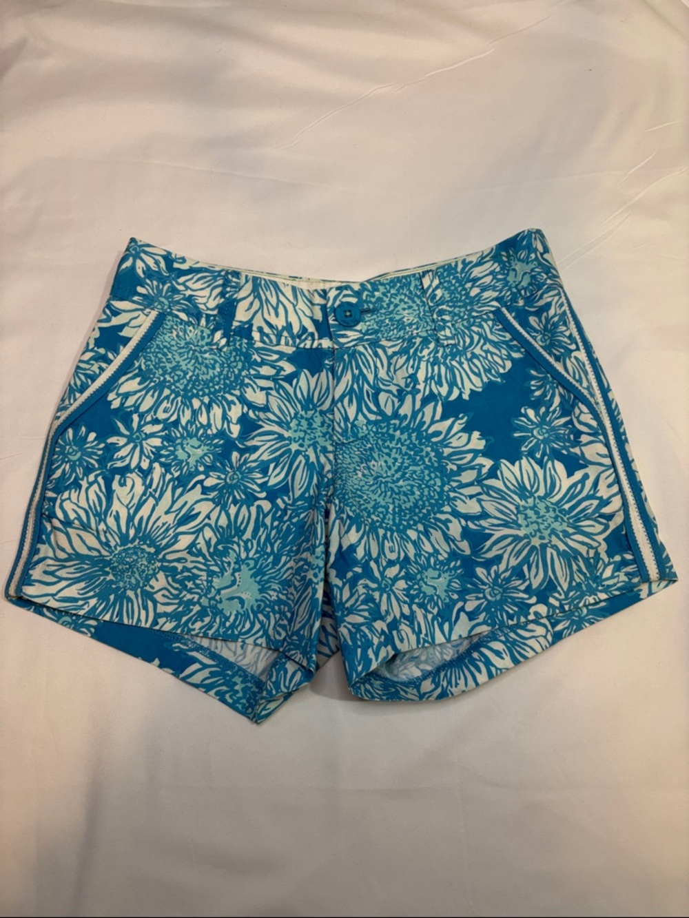 Blue Lilly Pulitzer Lion In The Sun Print 5” Inseam Callahan Chino Shorts Sz 00